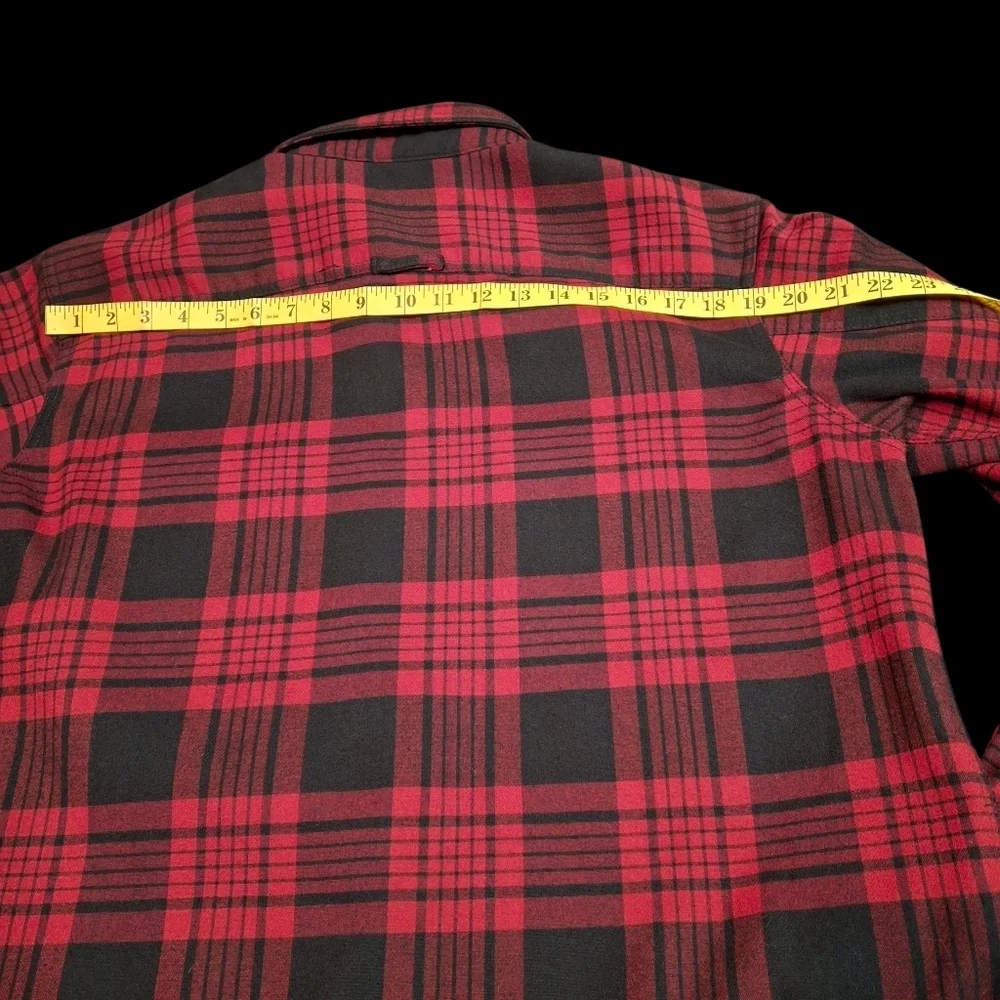 Columbia Sportswear Red Plaid Button-Up Long Sleeve Shirt Jacket  Men Size Large